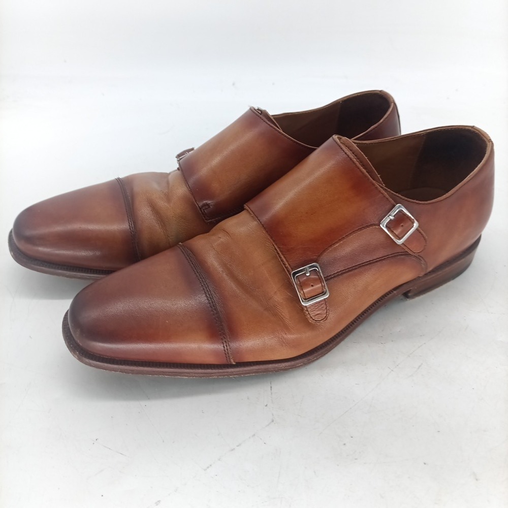 Curatore Double Monk Leather Loafer Men's Dress Shoes Walnut Size 9   s2